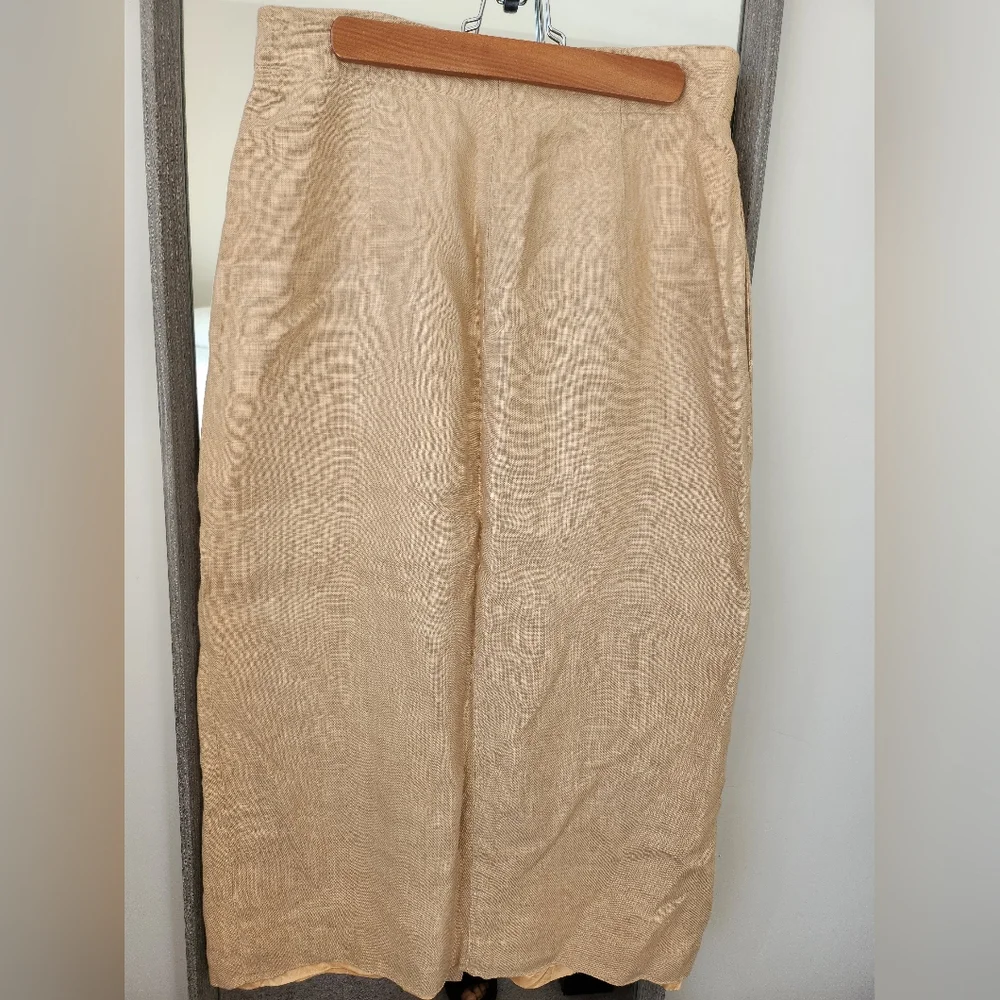 Vintage Tan Linen Maxi Skirt - Picture 4 of 8
